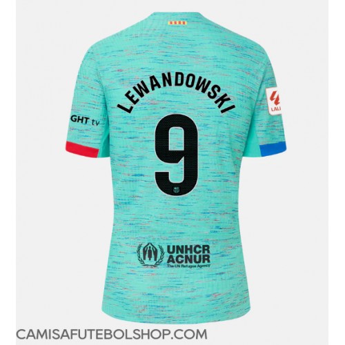 Camisa de time de futebol Barcelona Robert Lewandowski #9 Replicas 3º Equipamento 2023-24 Manga Curta